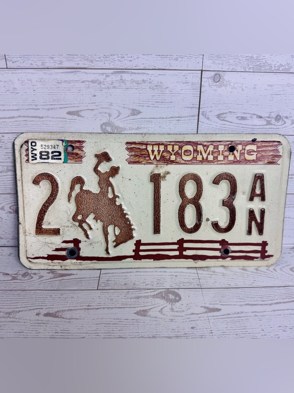 Vintage 1982 Wyoming State License Plate